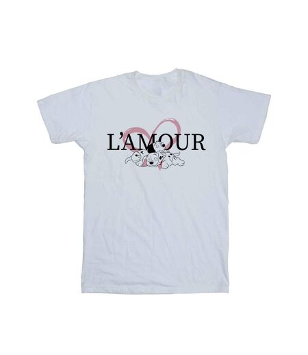 Disney Femme/Les femmes 101 Dalmatians L'Amour - T-shirt boyfriend en coton (Blanc) - UTBI18218