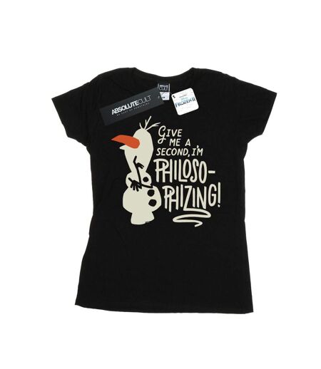 Disney T-shirt en coton Femme/Femme Frozen 2 Olaf Philosophizing (Noir) - UTBI21697