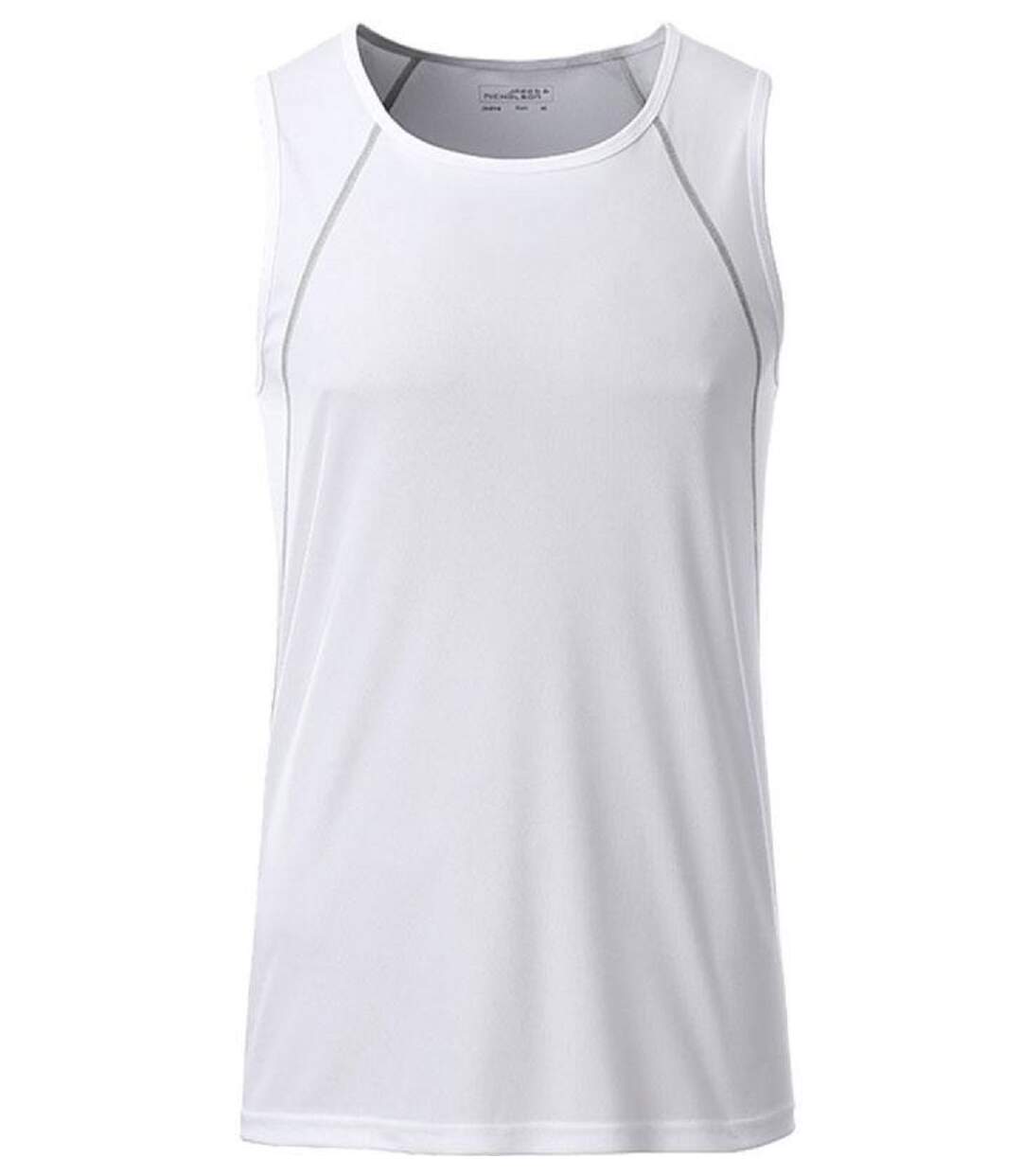 Débardeur running respirant - Homme - JN494 - blanc et gris