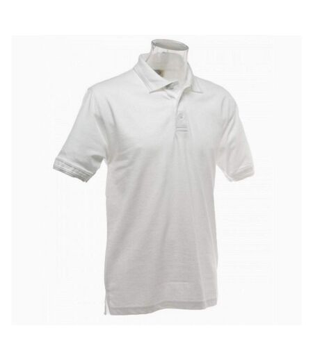 UCC 50/50 Mens Heavyweight Plain Pique Short Sleeve Polo Shirt (White) - UTBC1195