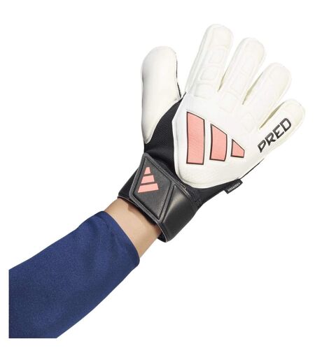 Unisex Adult Predator Match Fingersave Goalkeeper Gloves White Black Adidas