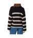 Pull noir/beige femme vero moda hilda - l-2