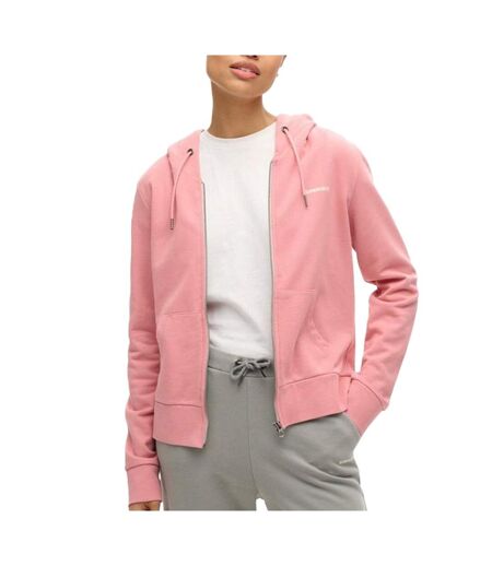 Sweat rose femme superdry plain zip hood - l