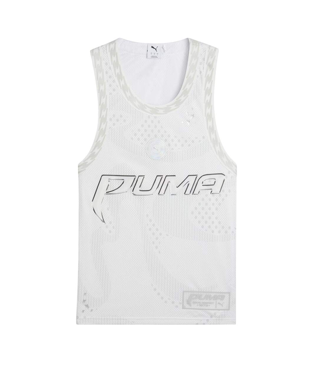 Womens/ladies Mesh Performance Basketball Jersey  White Puma-2