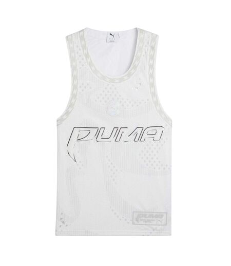 Womens/ladies Mesh Performance Basketball Jersey  White Puma