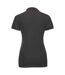 Womens/ladies pique stretch polo shirt black Russell