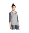 Alternative Apparel Womens/Ladies Outfield Vintage 50/50 T-shirt (Silver/Vintage Navy)