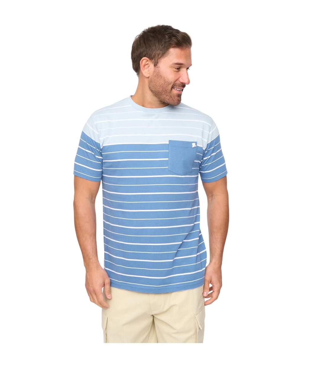 Mens Blaydon Short-sleeved Everyday T-shirt Blue Stripe Bewley & Ritch-2