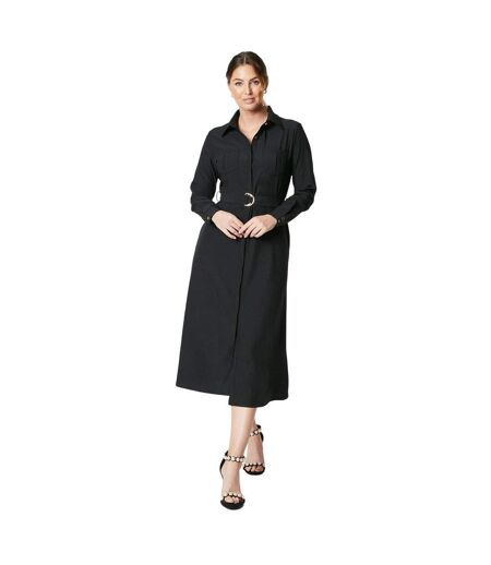 Principles Womens/Ladies Belted Midi Shirt Dress (Black) - UTDH6772
