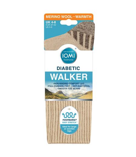 IOMI - Homme Chaussettes Diabetiques Laine Merino Extra Large Randonee