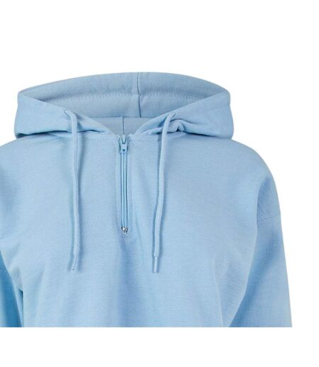 Sweat Court À Capuche Femme Bleu Miso