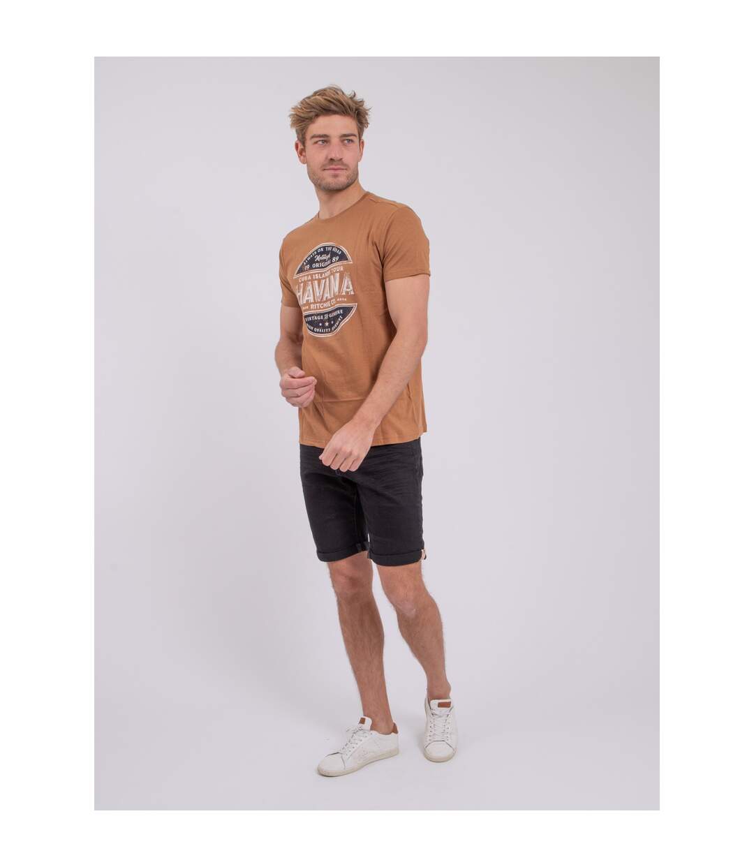 T-shirt manches courtes col rond pur coton NUMATIS-4