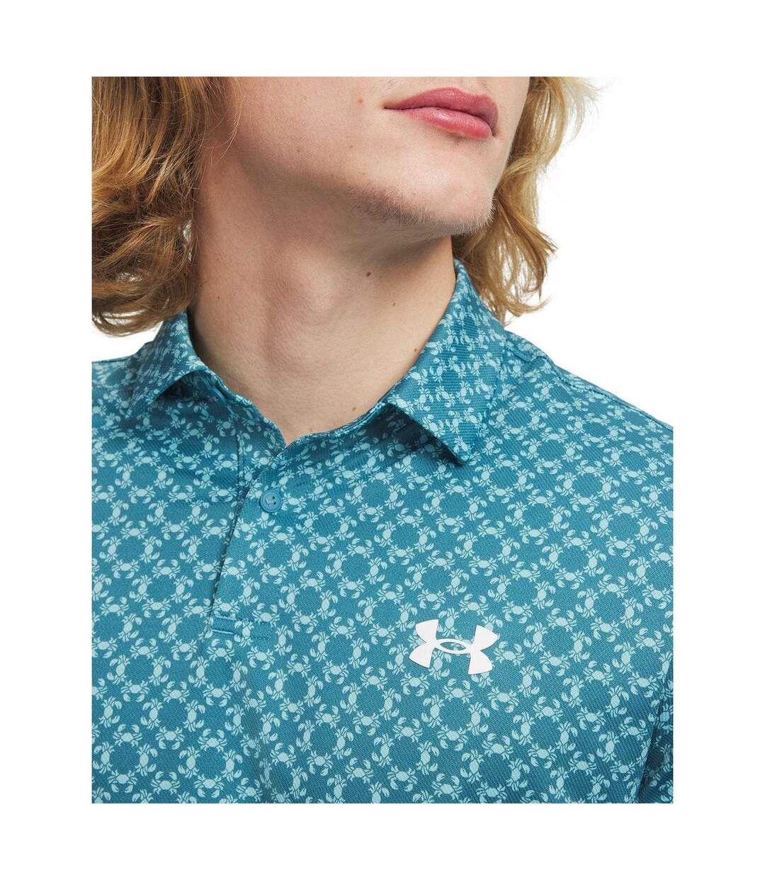 Polo Motif/style Crabe Matchplay Homme Bleu Blanc Under Armour-3
