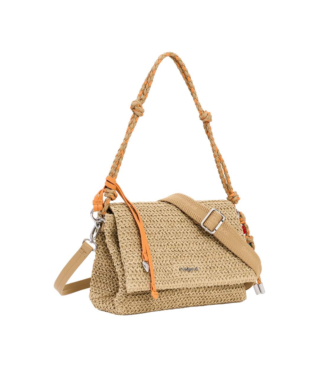 Sac à Main Desigual Half Logo Raffia Vanecia-2