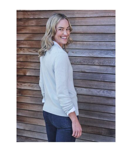 Womens/ladies Classic Lambswool Crew Neck Jumper Frost Blue WoolOvers