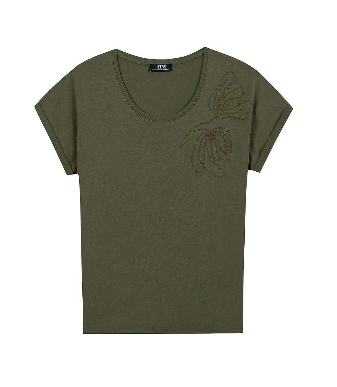T-Shirt kaki femme tbs zildotee-1
