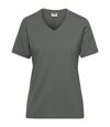 T-shirt de travail Bio col V - Femme - JN1807 - gris foncé