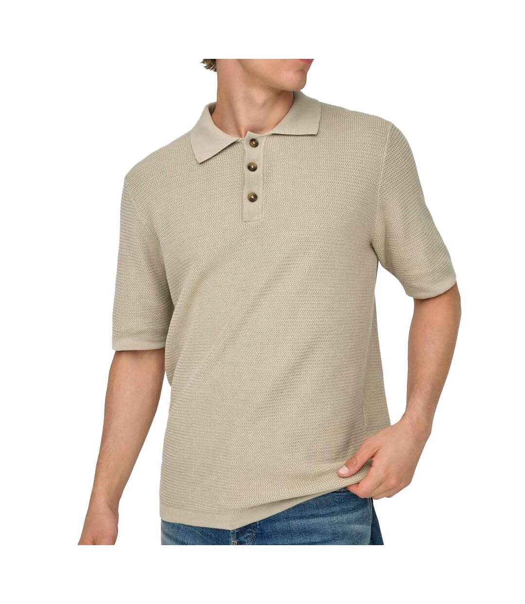 Polo beige homme only & sons seric reg-1