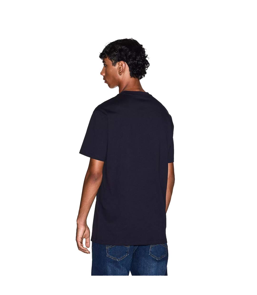 Mens Plain Cotton T-shirt Navy Armani Exchange-3