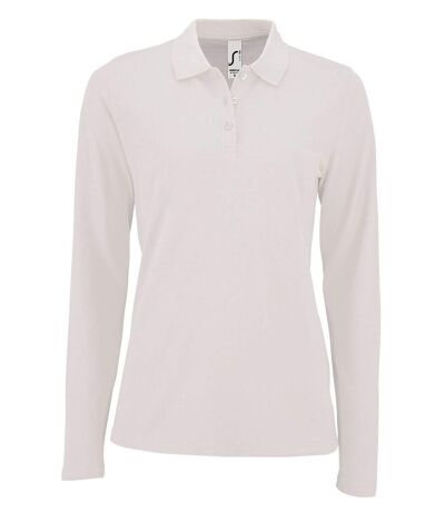 Polo manches longues - Femme - 02083 - blanc