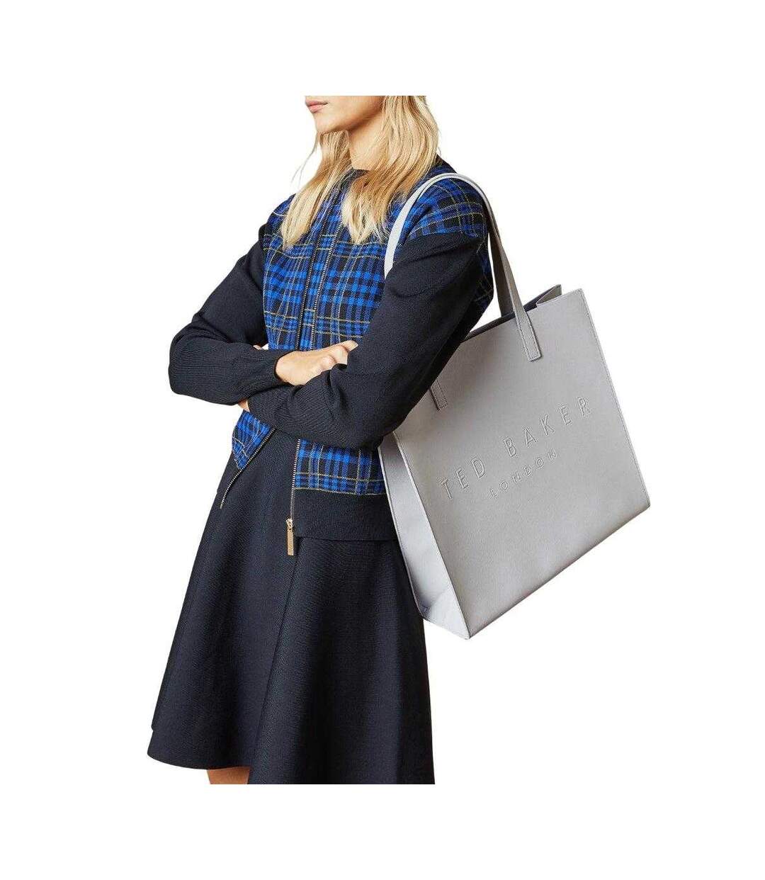 Crosshatch Logo Tote Bag One Size Light Grey Ted Baker-4