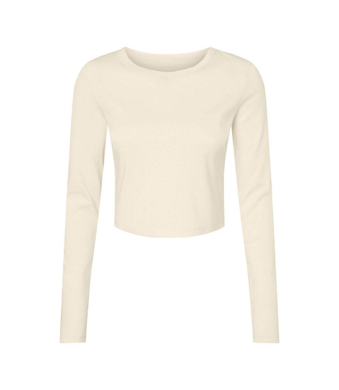 Womens/ladies Micro-rib Long-sleeved T-shirt Solid Natural Bella + Canvas-1