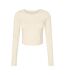 Womens/ladies Micro-rib Long-sleeved T-shirt Solid Natural Bella + Canvas-1
