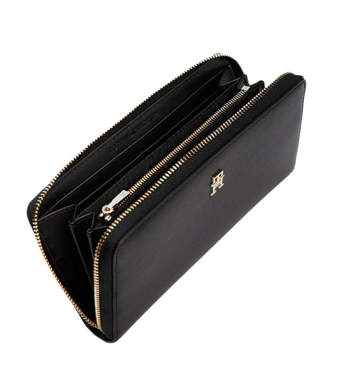 Portefeuille noir femme tommy hilfiger th icon lrg za-2