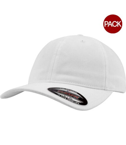 Lot de 2  casquettes baseball adulte blanc Flexfit