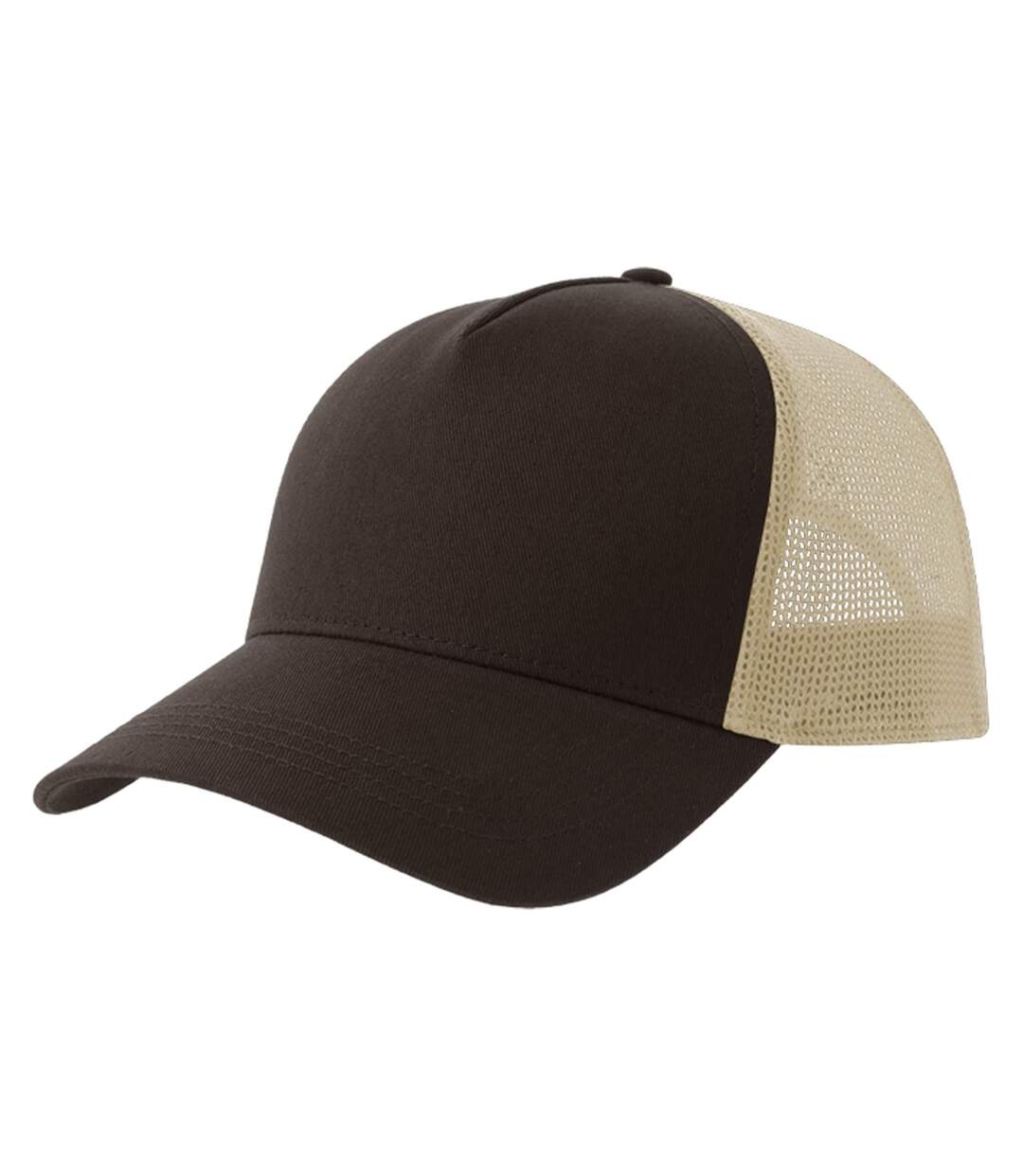 Rapper 5 panel cotton sustainable trucker cap brown/stone Atlantis-1