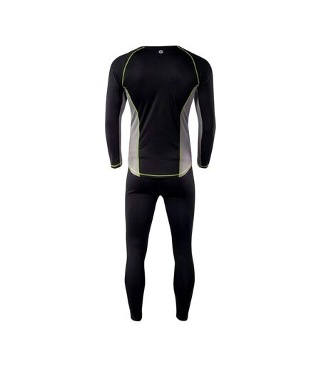Ensemble Sous-vêtements Thermiques Kamo Homme Noir Gris Vert Néon Hi-Tec