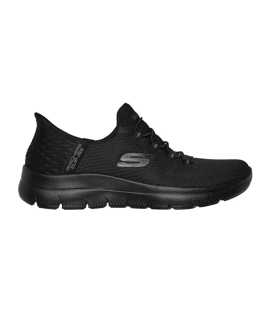 Mens Summits Diamond Dream Slip-in Casual Shoes Triple Black Skechers-1
