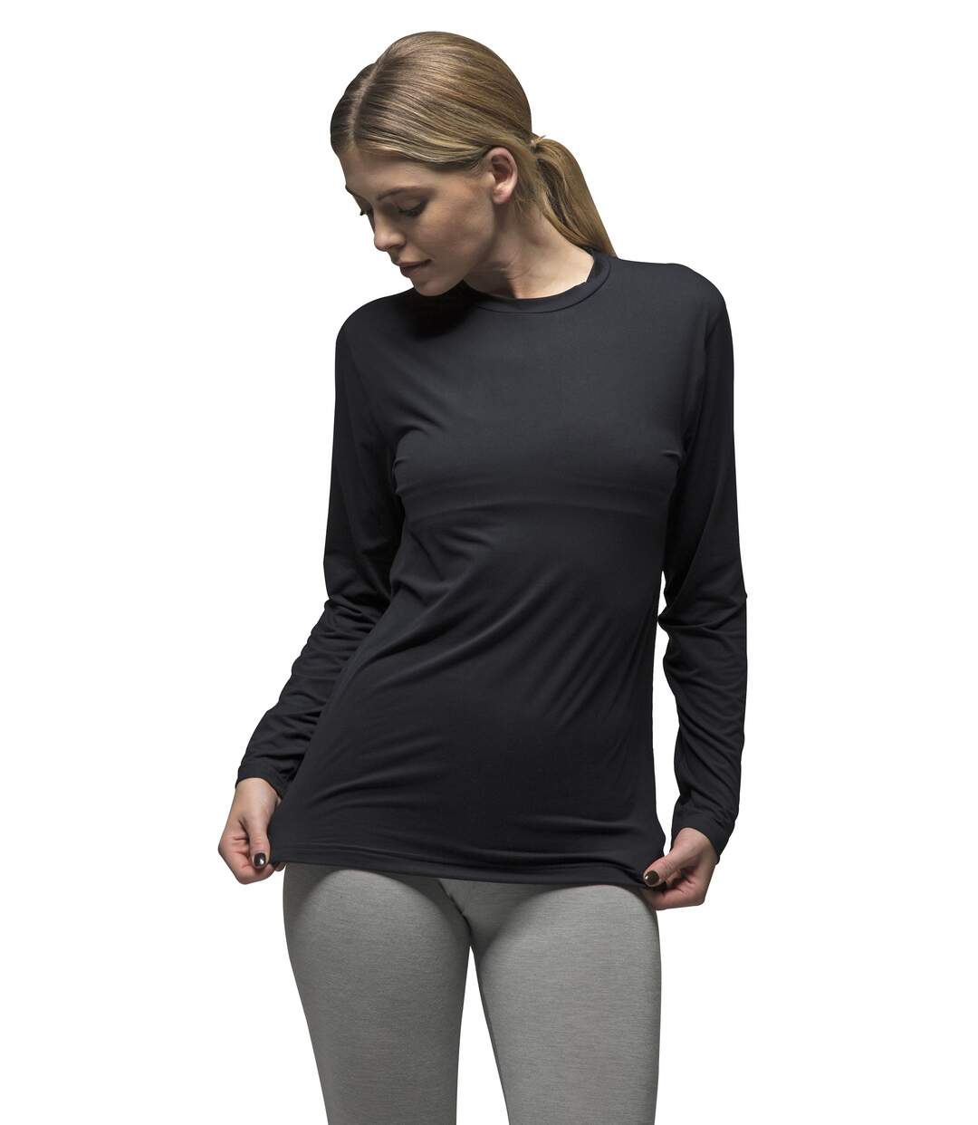 Ladies Fleece Lined Base Layer Thermal Long Sleeve Top