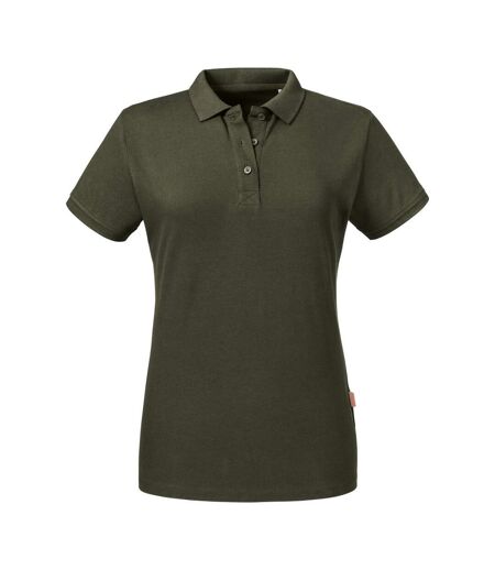Womens/ladies Pure Organic Polo Dark Olive Russell