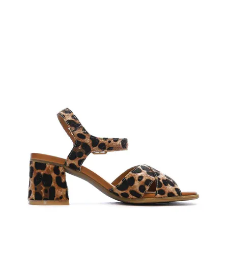 Sandales marron/noir femme carmela leopardo