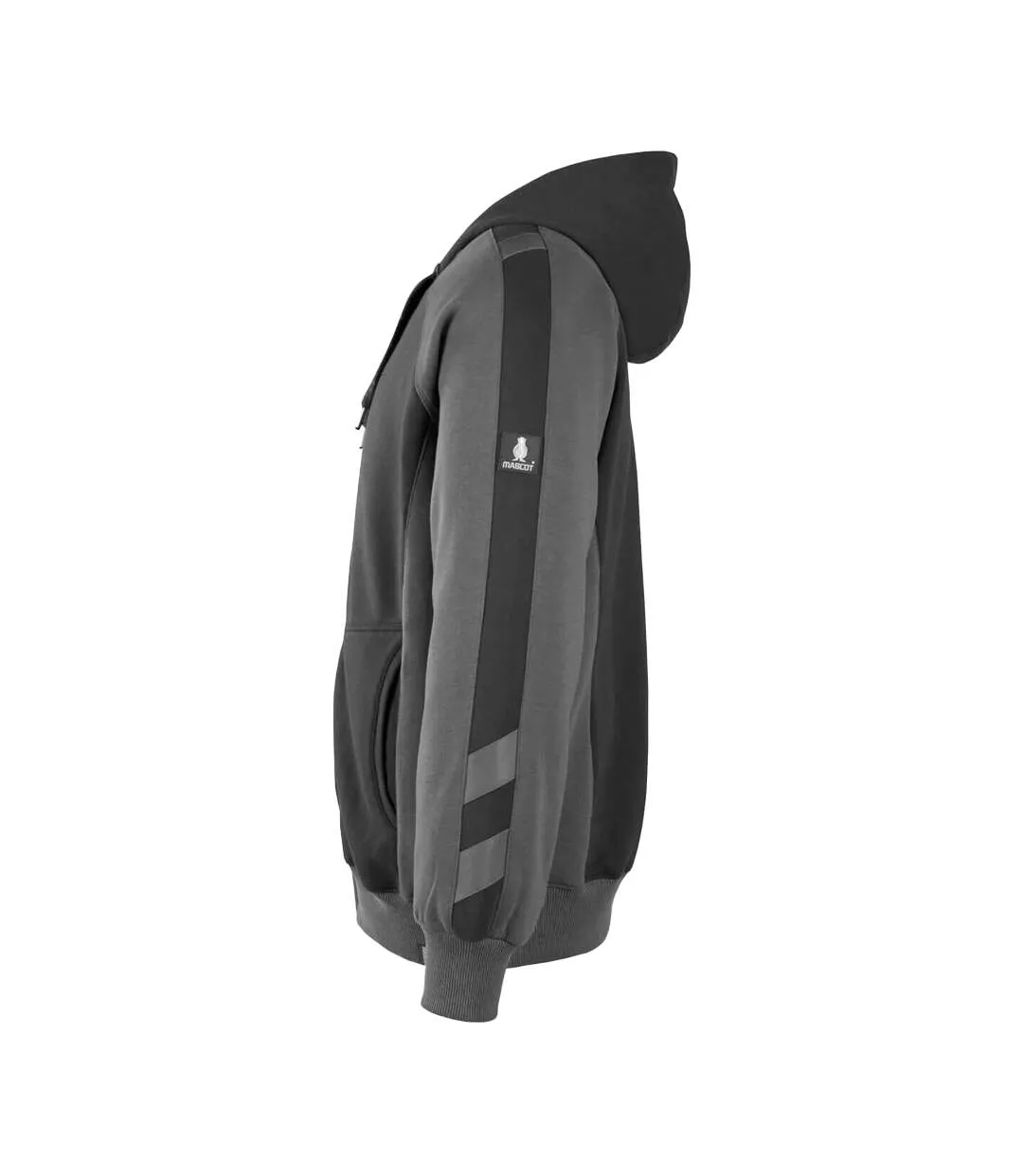 Mens Unique Wiesbaden Full Zip Hoodie Black Dark Anthracite Mascot-2