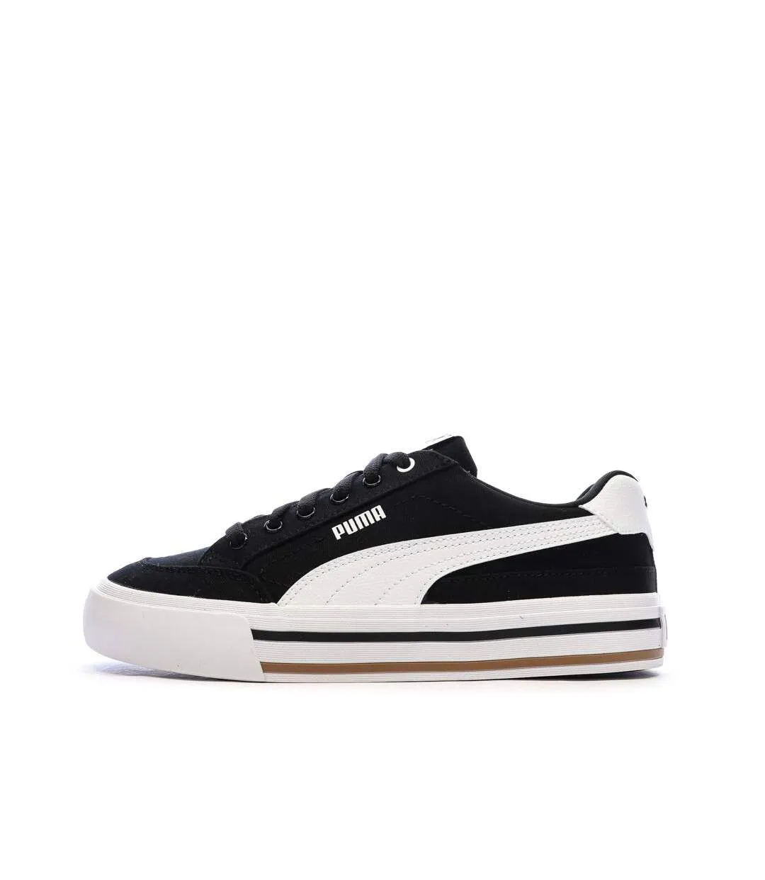 Baskets blanches/noires femme puma court classic-1