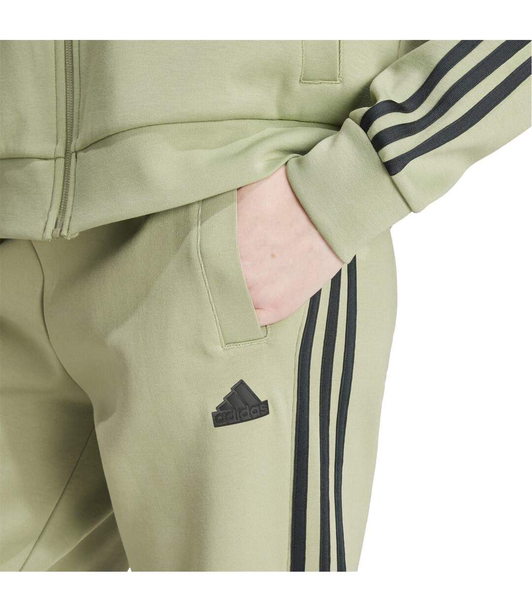 Womens/ladies Future Icons 3 Stripes Jogging Bottoms Green Adidas-4