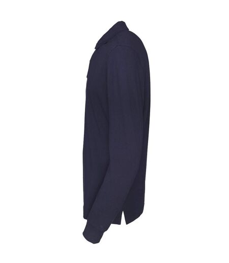Mens Pique Long-sleeved T-shirt Navy Cottover