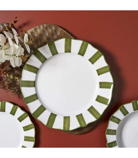 Lot de 6 Assiettes Plates Cleo 27cm Vert & Blanc