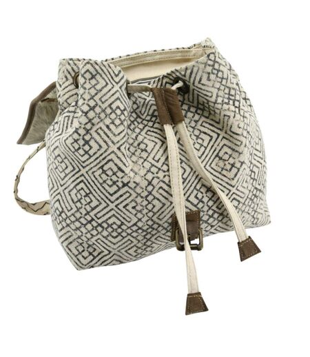 Sac à dos en coton et peau de vache Globe Trotteur