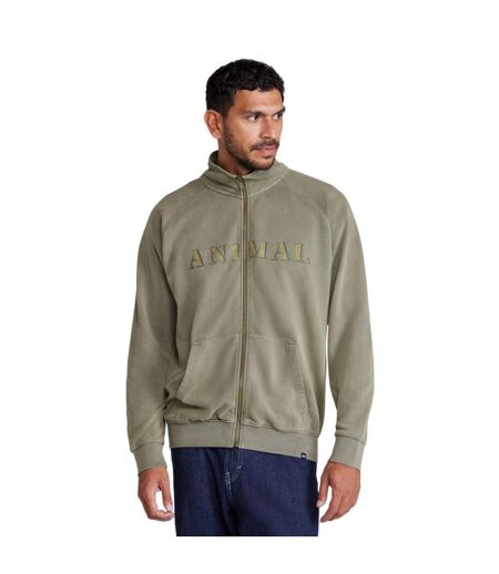 Mens liam zipped sweatshirt khaki green Animal