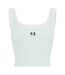 Womens/ladies Rubberised Logo Layered Fitted Tank Top Mint Green White PE Nation-2