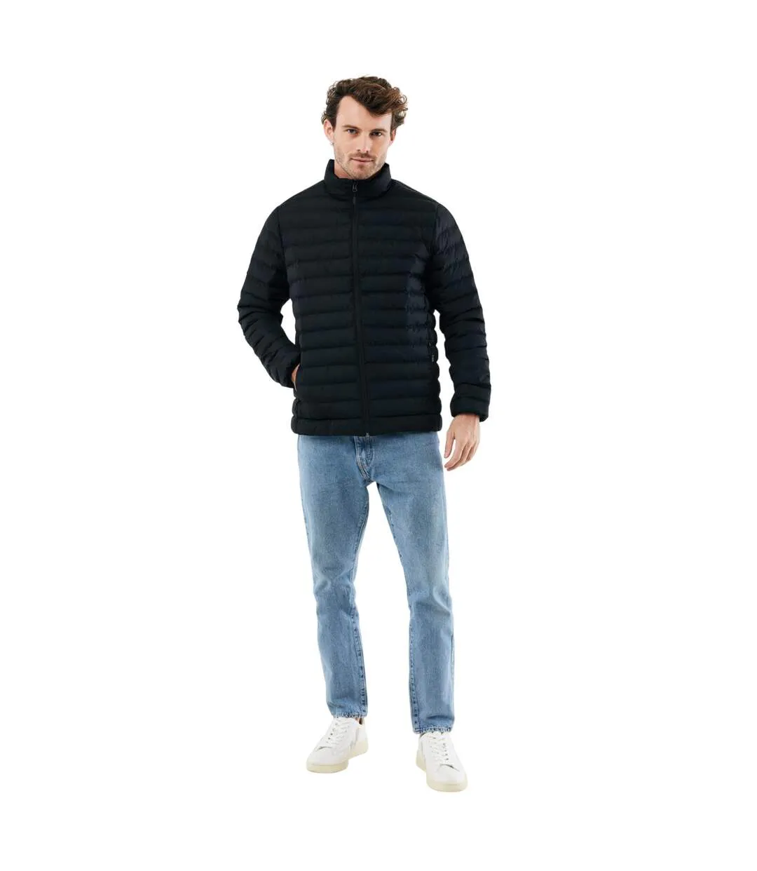 Mens Maiko Recycled Polyester Padded Jacket Black Iqoniq-1