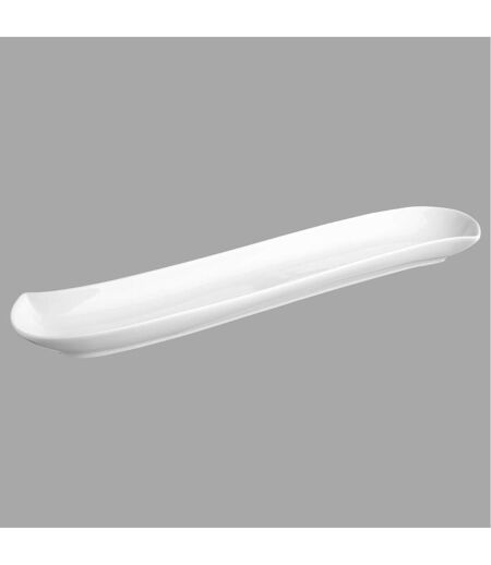 Lot de 6 Plats Rectangulaires Vague 37cm Blanc