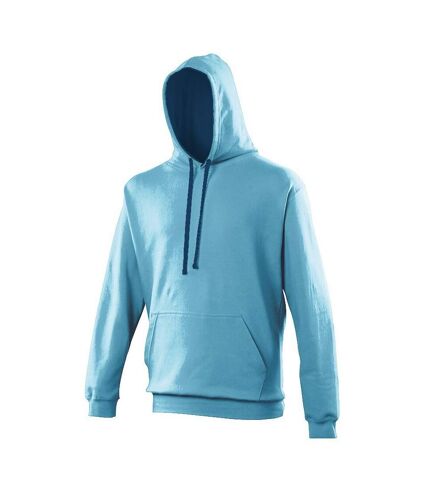 Awdis Varsity Hooded Sweatshirt / Hoodie (Hawaiian Blue/ Oxford Navy)