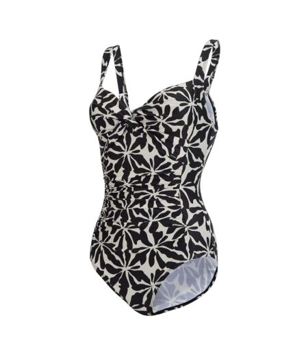 Maillot De Bain 1 Pièce Motif/style Floral Abstrait Sakari Femme Noir Blanc Cassé Floral Regatta