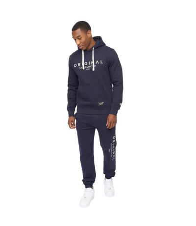 Mens Jamals Hoodie And Joggers Set Navy Crosshatch