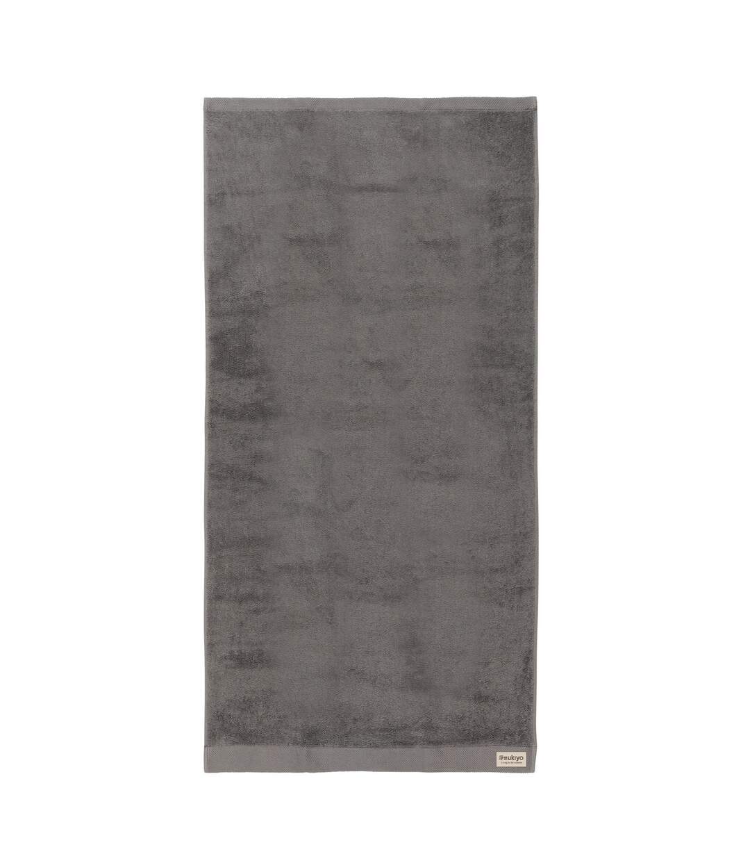 Sakura aware bath towel 100cm x 50cm anthracite Ukiyo-1