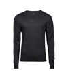 Tee Jays Mens Knitted V Neck Sweater (Dark Grey) - UTBC3828